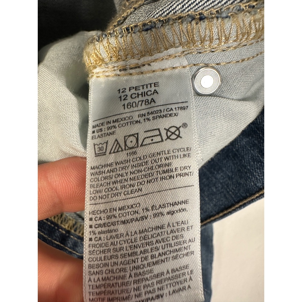 Old Navy NEW High-Rise Barrel‎ Leg Jeans Medium Wash Blue Denim 12 Petite - Picture 5 of 8